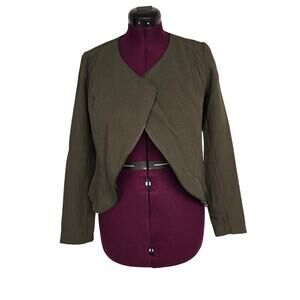 Women's LUSH Green Double Zipper Dressy Rayon Jacket | Size Small